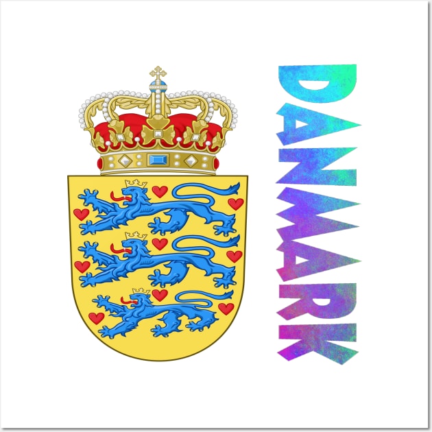 Danmark (Denmark) Coat of Arms Design Wall Art by Naves